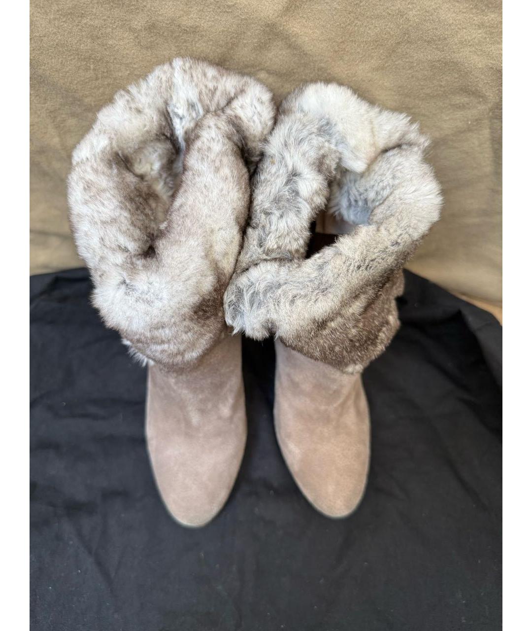 ERMANNO SCERVINO Серые замшевые полусапоги, фото 3