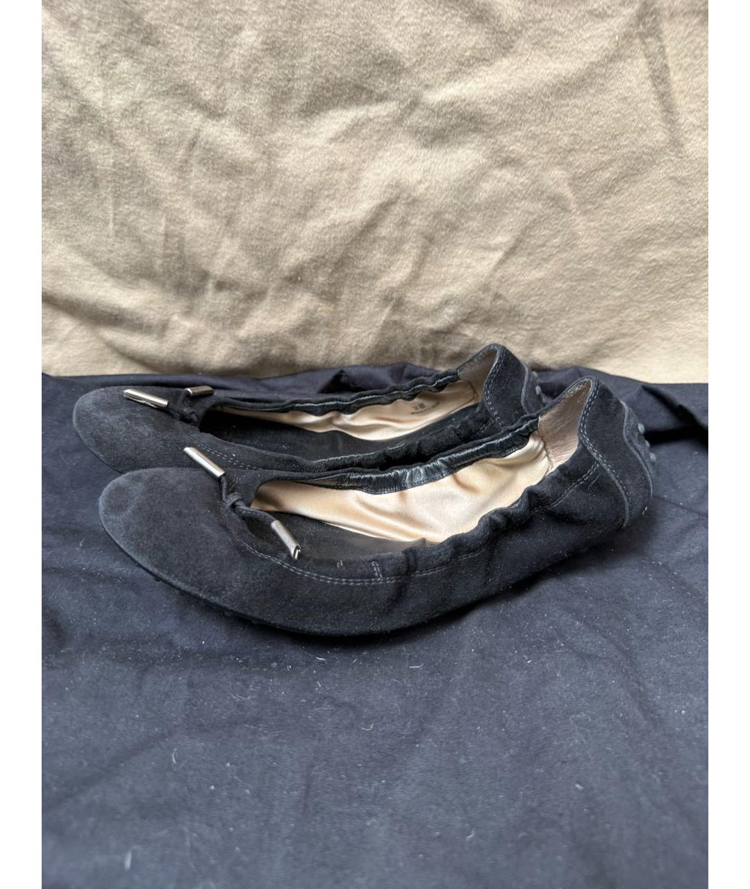 TOD'S Черные замшевые балетки, фото 7