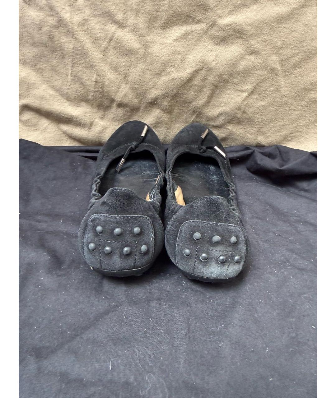 TOD'S Черные замшевые балетки, фото 4