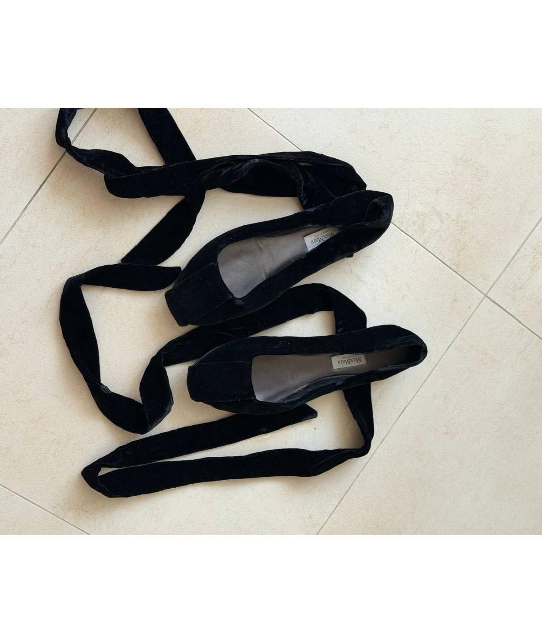 'S MAX MARA Черные бархатные балетки, фото 4