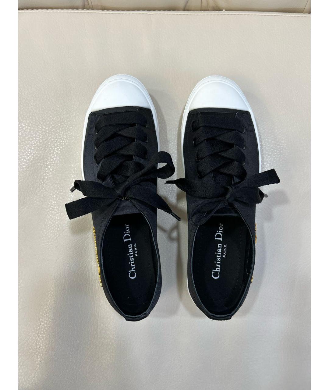 CHRISTIAN DIOR Черные текстильные кеды, фото 3