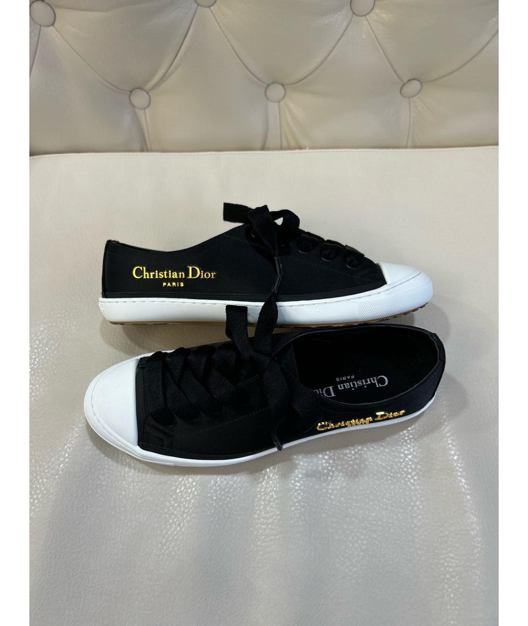 CHRISTIAN DIOR Черные текстильные кеды, фото 5