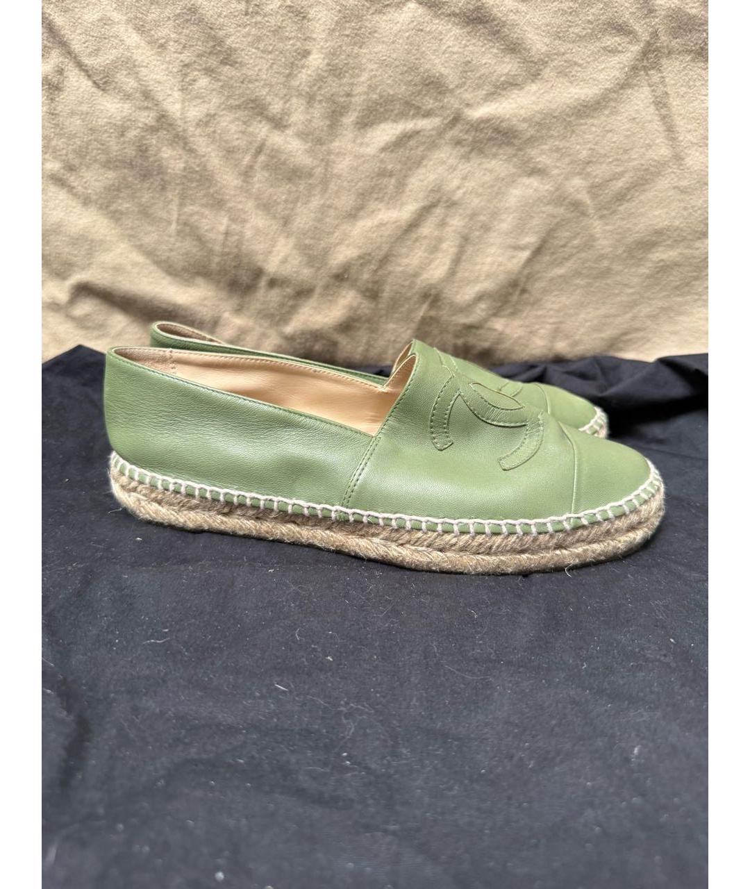 CHANEL Зеленые кожаные эспадрильи, фото 7