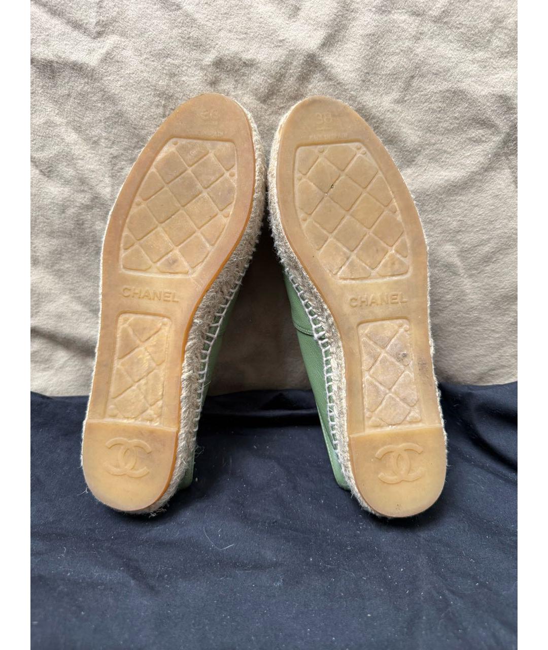 CHANEL Зеленые кожаные эспадрильи, фото 5