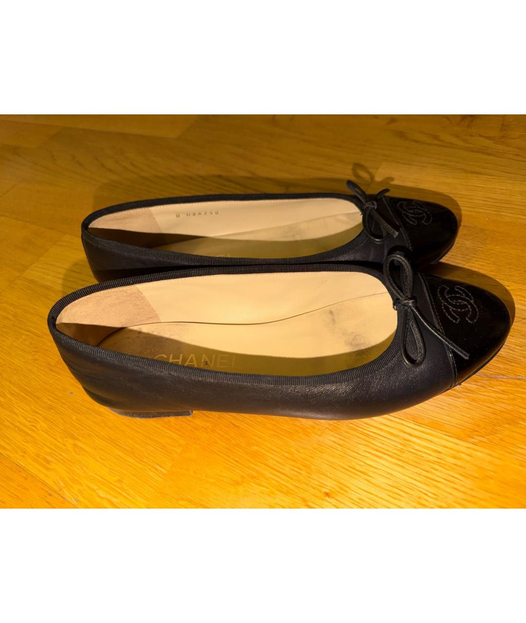 CHANEL Черные кожаные балетки, фото 6