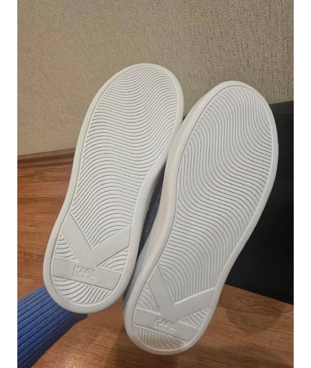 KARL LAGERFELD Серебряные синтетические кеды, фото 4
