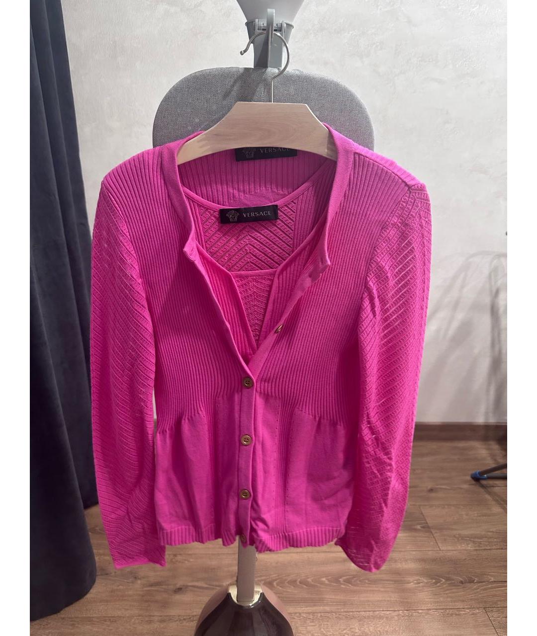 VERSACE Фуксия вискозный кардиган, фото 4