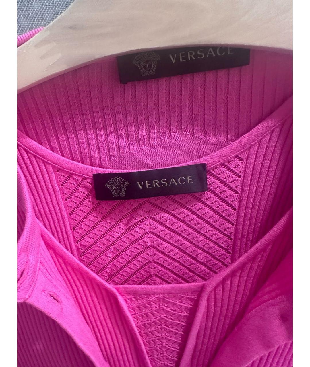 VERSACE Фуксия вискозный кардиган, фото 3