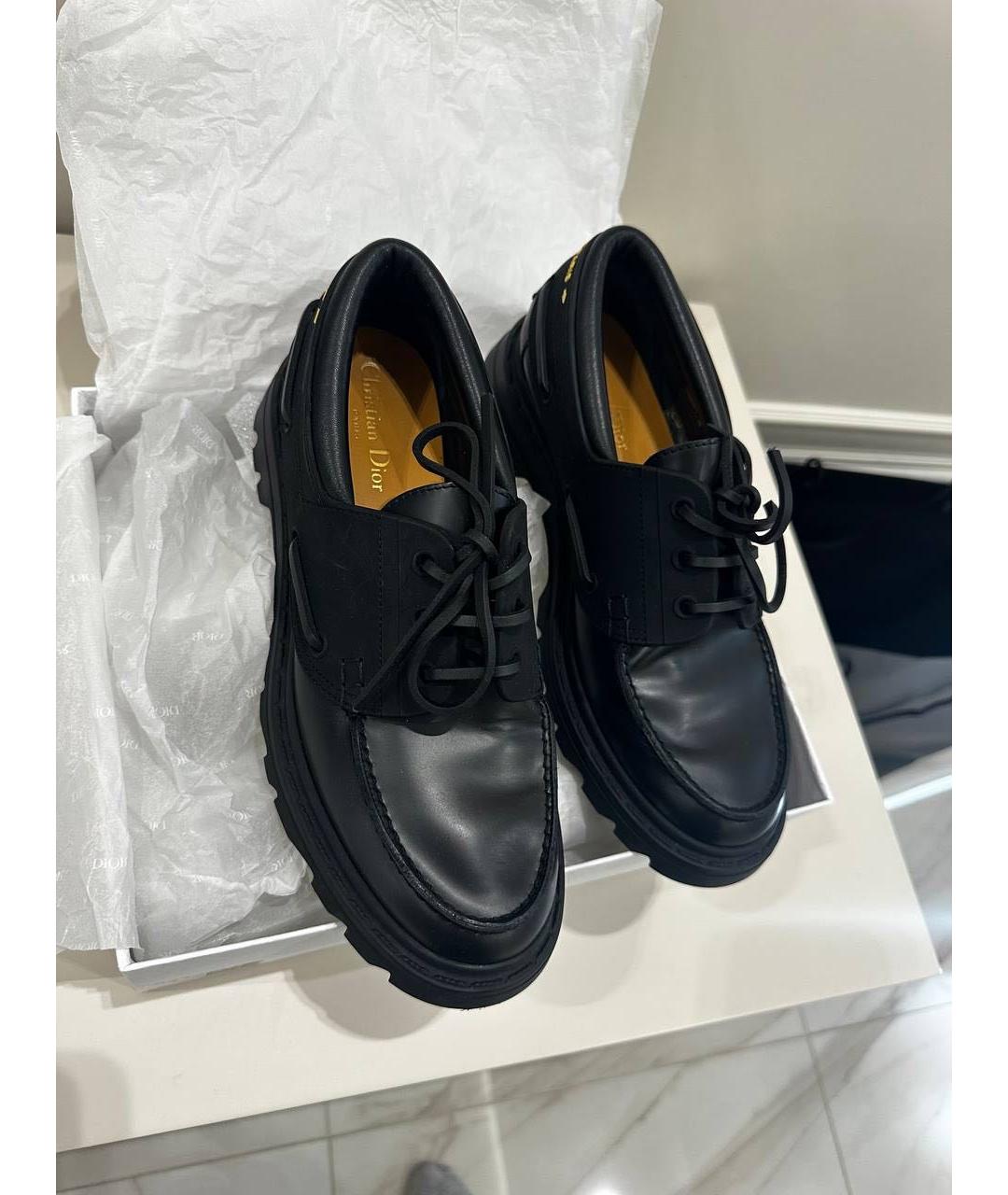 CHRISTIAN DIOR Черные кожаные лоферы, фото 2