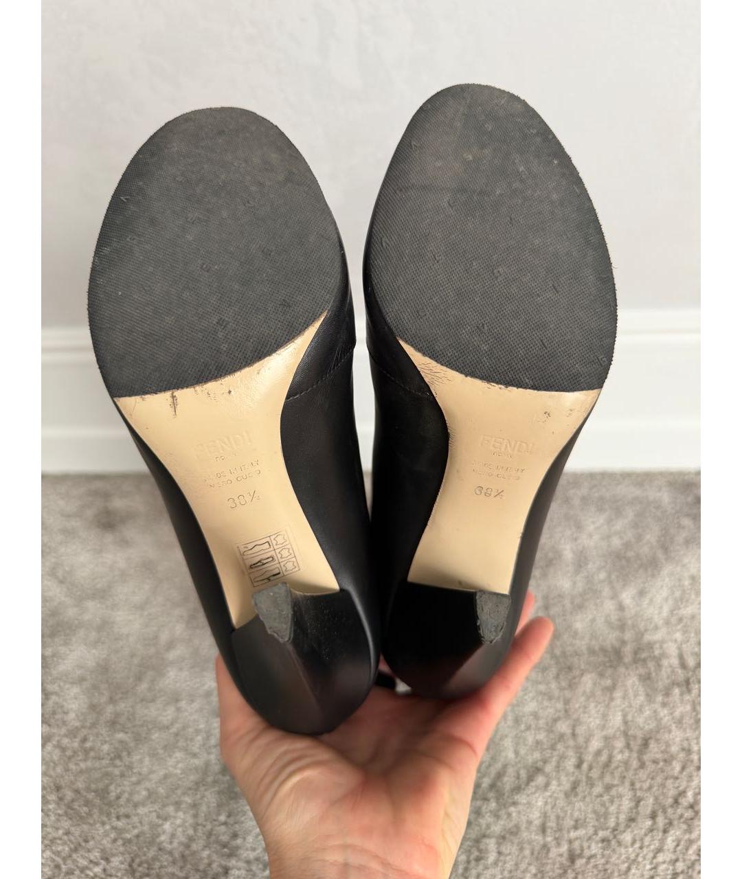 FENDI Черные кожаные сапоги, фото 3