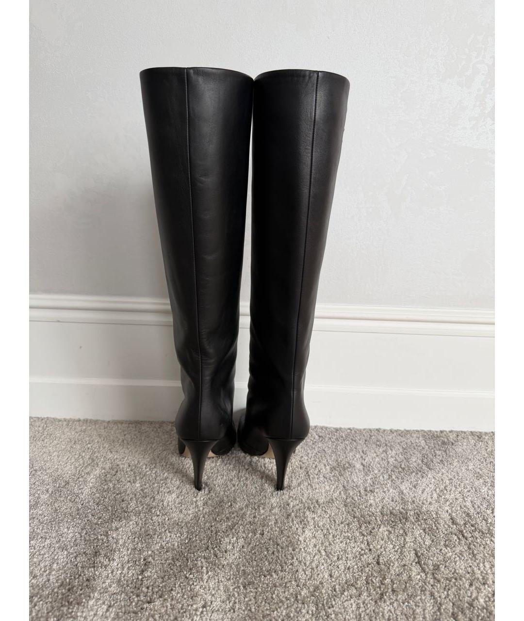 FENDI Черные кожаные сапоги, фото 4