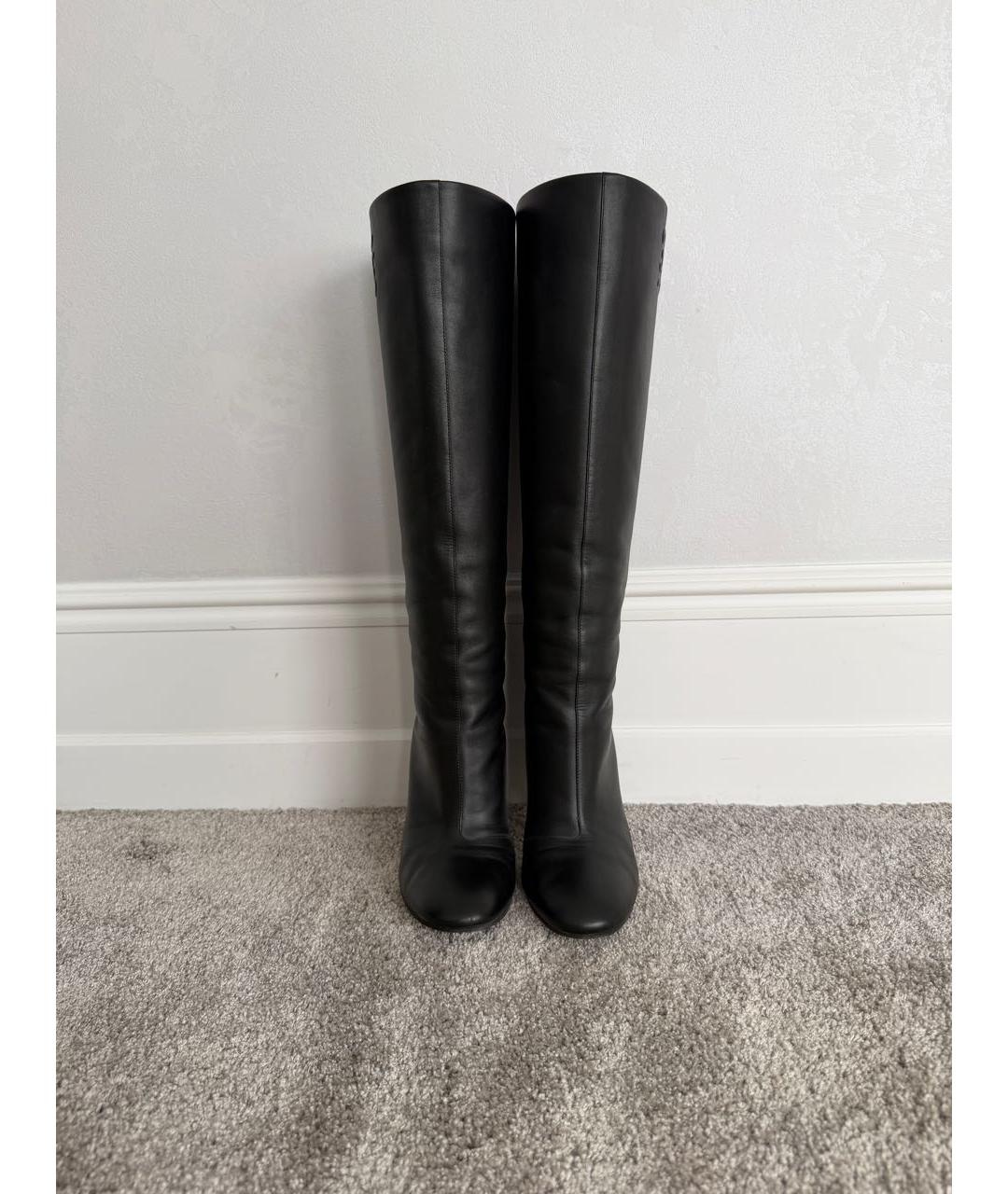 FENDI Черные кожаные сапоги, фото 2