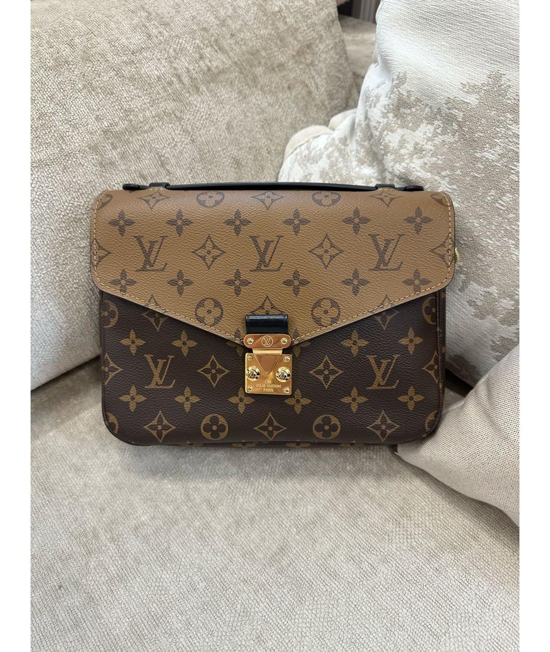 LOUIS VUITTON Коричневая сумка с короткими ручками, фото 9
