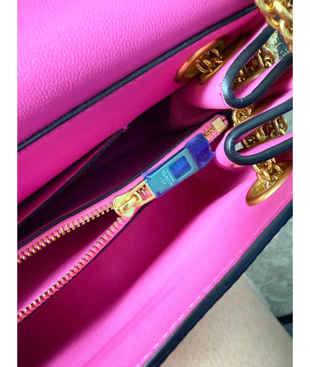 VALENTINO Розовая кожаная сумка через плечо, фото 7