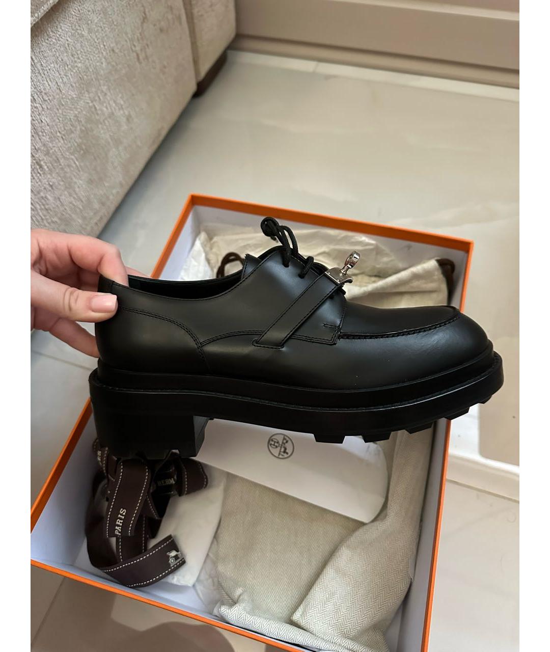 HERMES Черные ботинки, фото 9