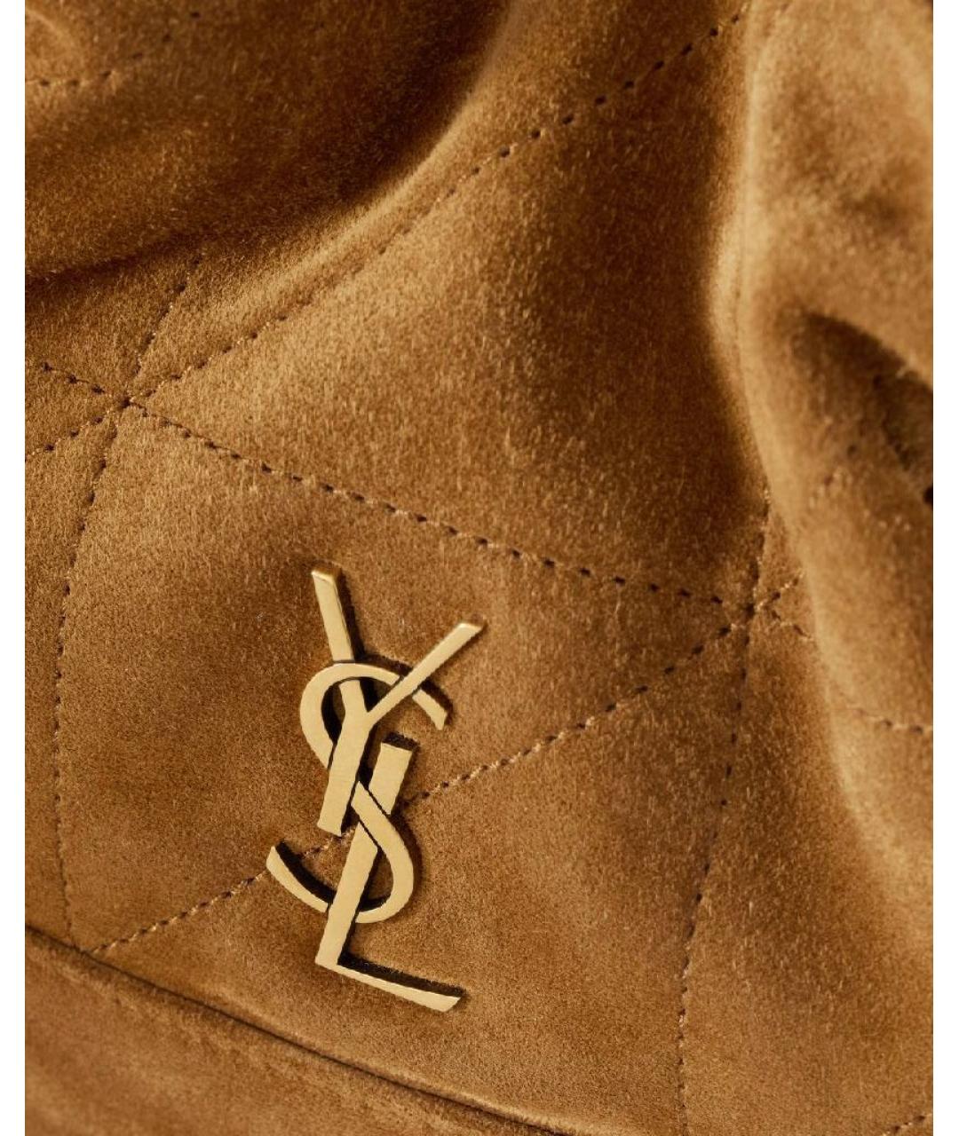 SAINT LAURENT Коричневая замшевая сумка через плечо, фото 3