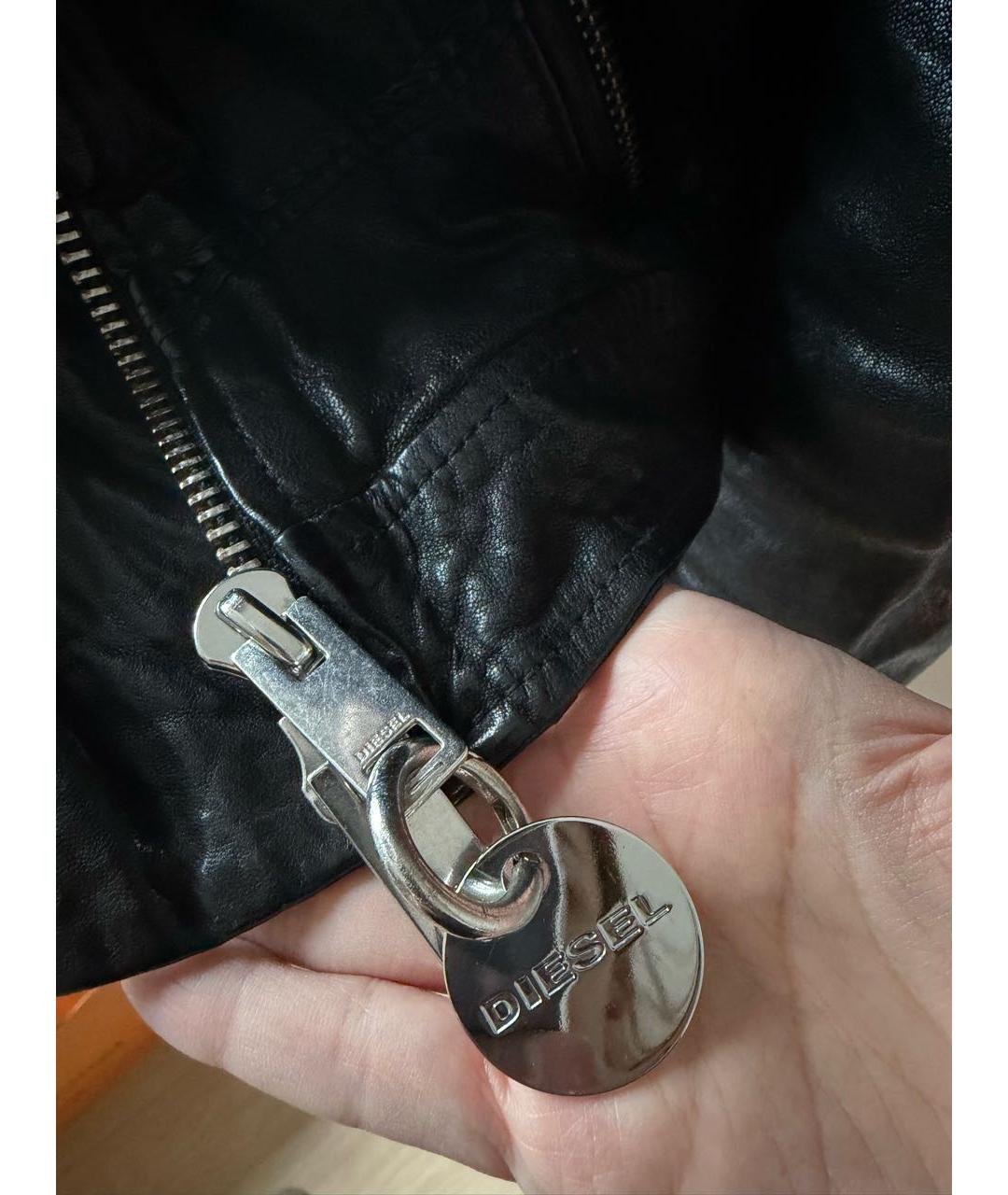 DIESEL Черная кожаная куртка, фото 5