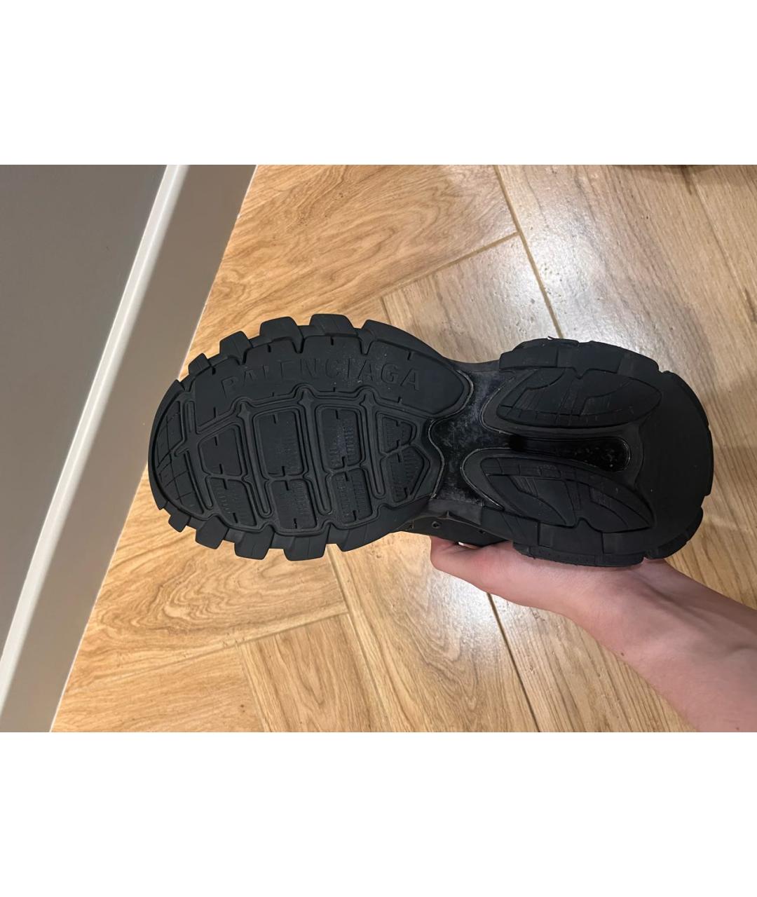 BALENCIAGA Черные текстильные низкие кроссовки / кеды, фото 4