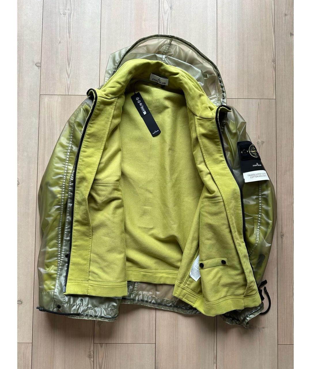 STONE ISLAND Салатовая полиамидовая куртка, фото 3