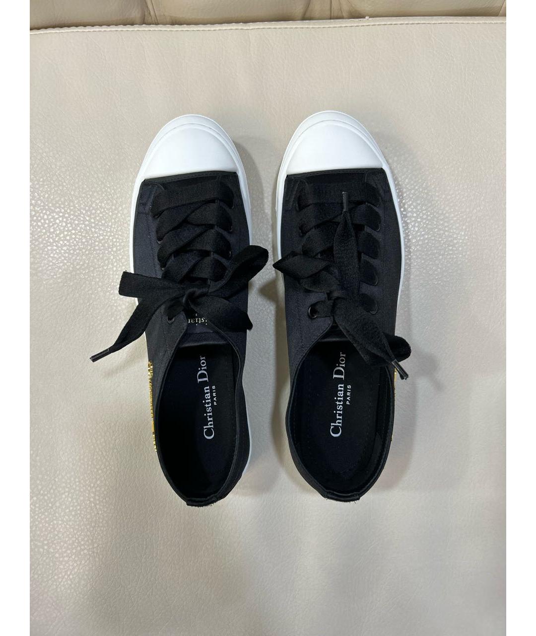 CHRISTIAN DIOR Черные текстильные кеды, фото 3