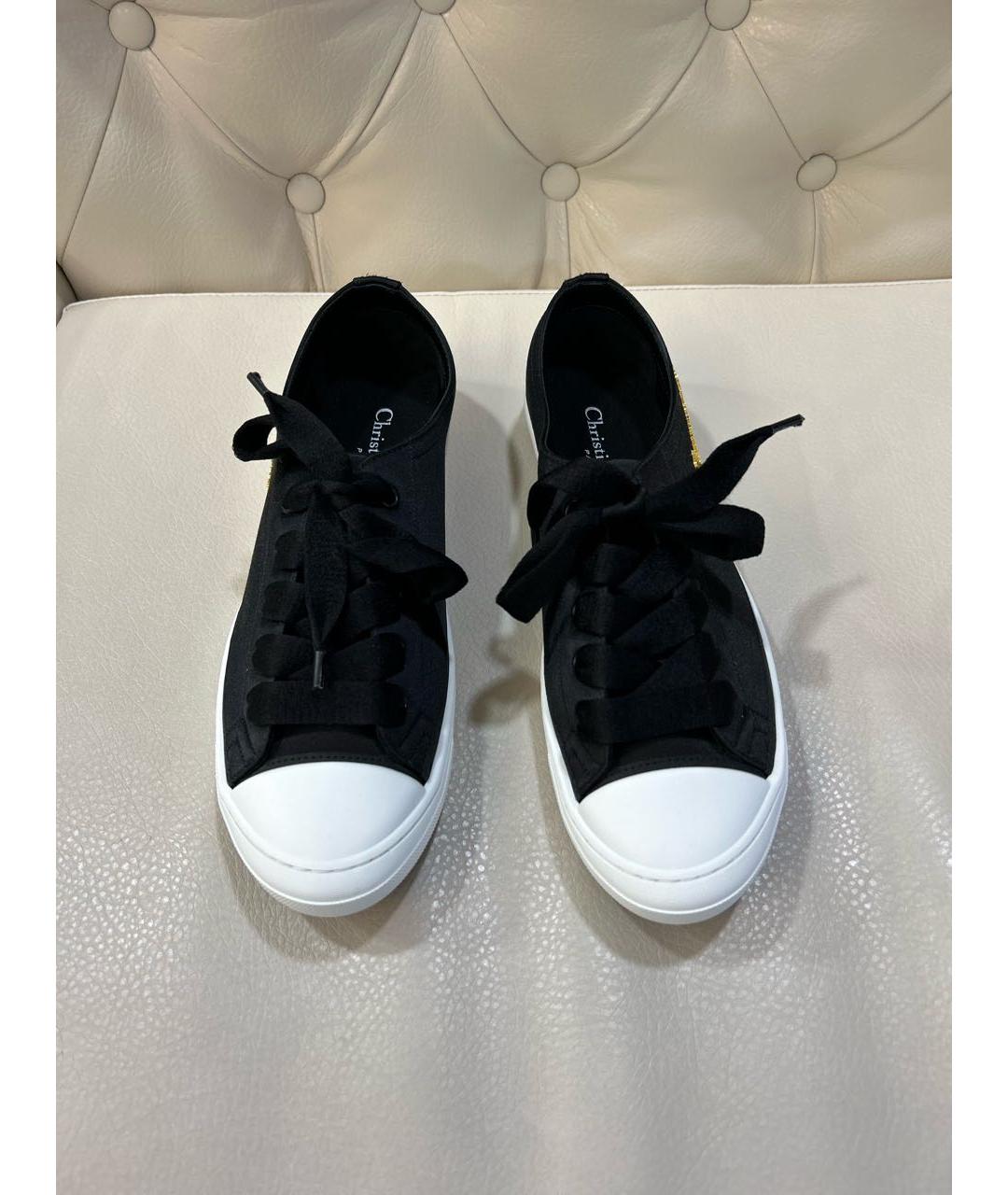 CHRISTIAN DIOR Черные текстильные кеды, фото 2