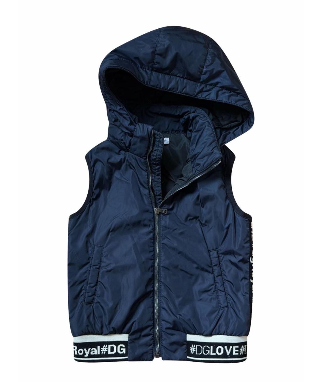 DOLCE & GABBANA KIDS Темно-синий полиэстеровый жакет / жилет, фото 1