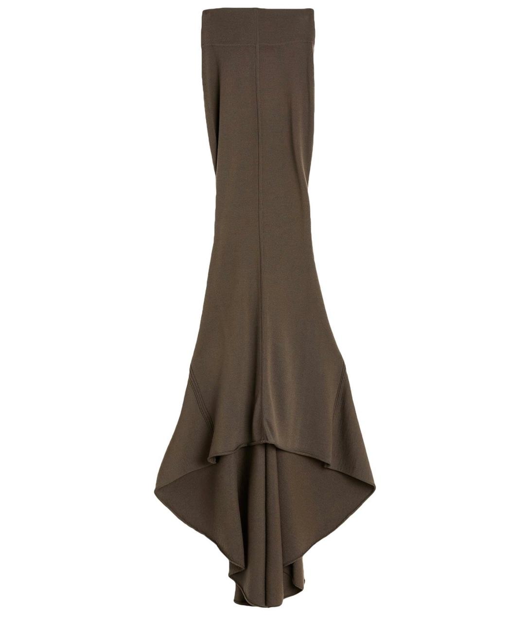 RICK OWENS Серая шерстяная юбка макси, фото 7