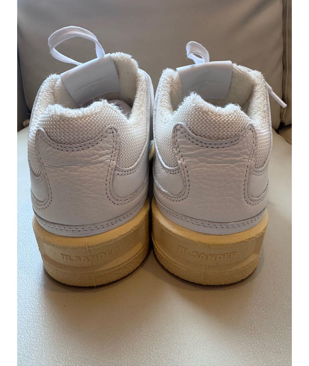 JIL SANDER Белые кожаные кроссовки, фото 3