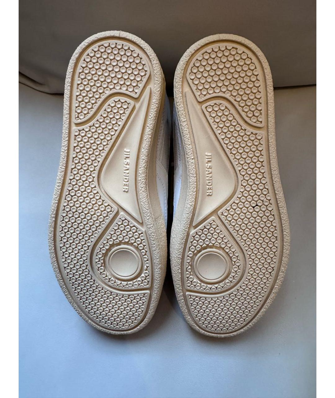 JIL SANDER Белые кожаные кроссовки, фото 5