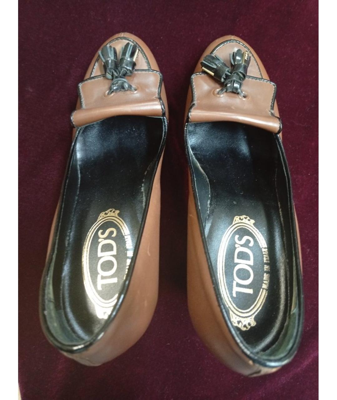TOD'S Коричневые кожаные туфли, фото 3