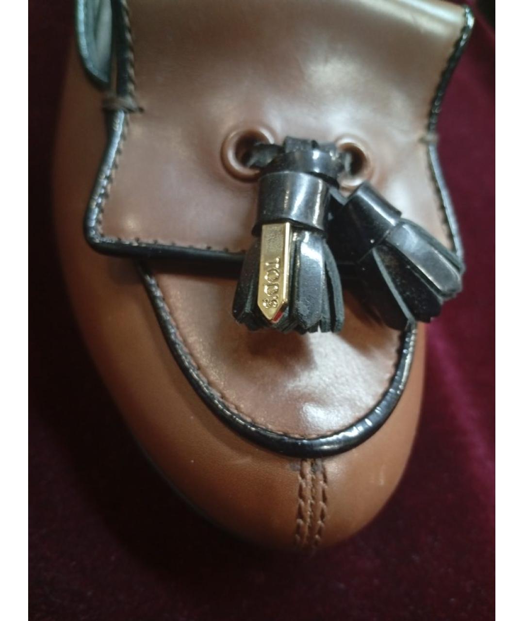 TOD'S Коричневые кожаные туфли, фото 5