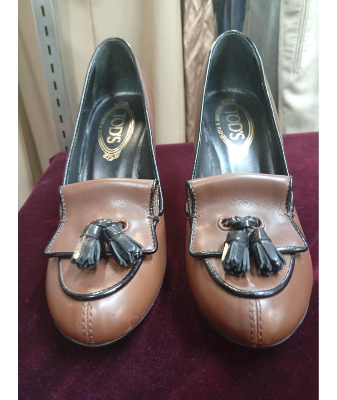 TOD'S Коричневые кожаные туфли, фото 2