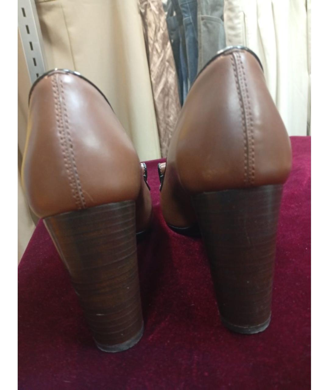 TOD'S Коричневые кожаные туфли, фото 4