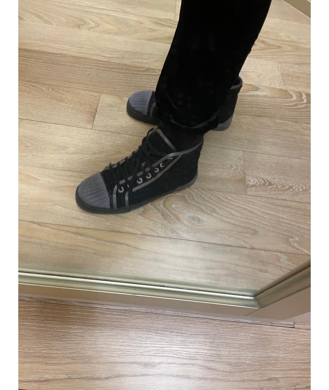 CHANEL Серые текстильные кеды, фото 9