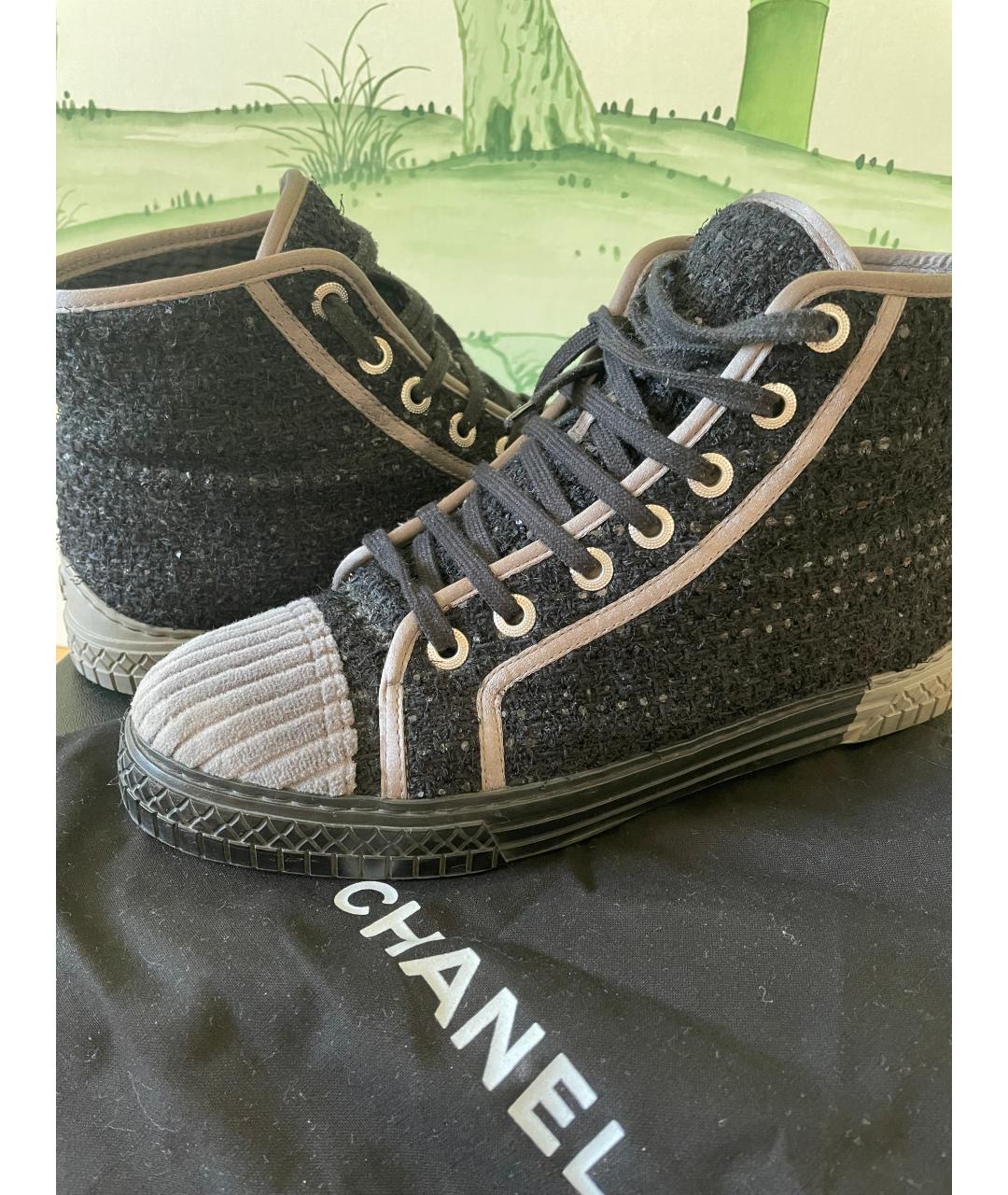 CHANEL Серые текстильные кеды, фото 6