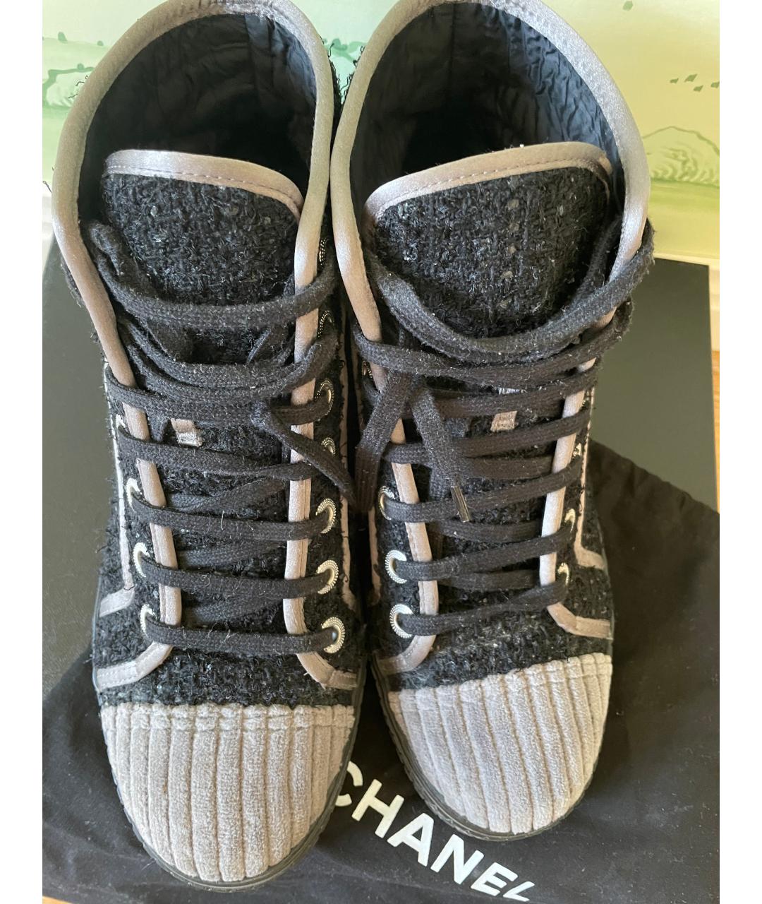 CHANEL Серые текстильные кеды, фото 3