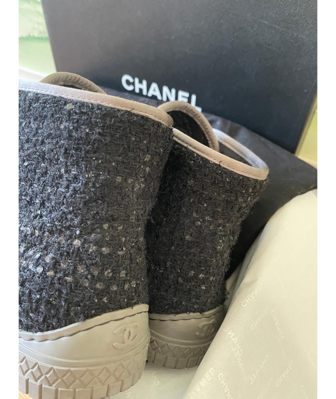 CHANEL Серые текстильные кеды, фото 7