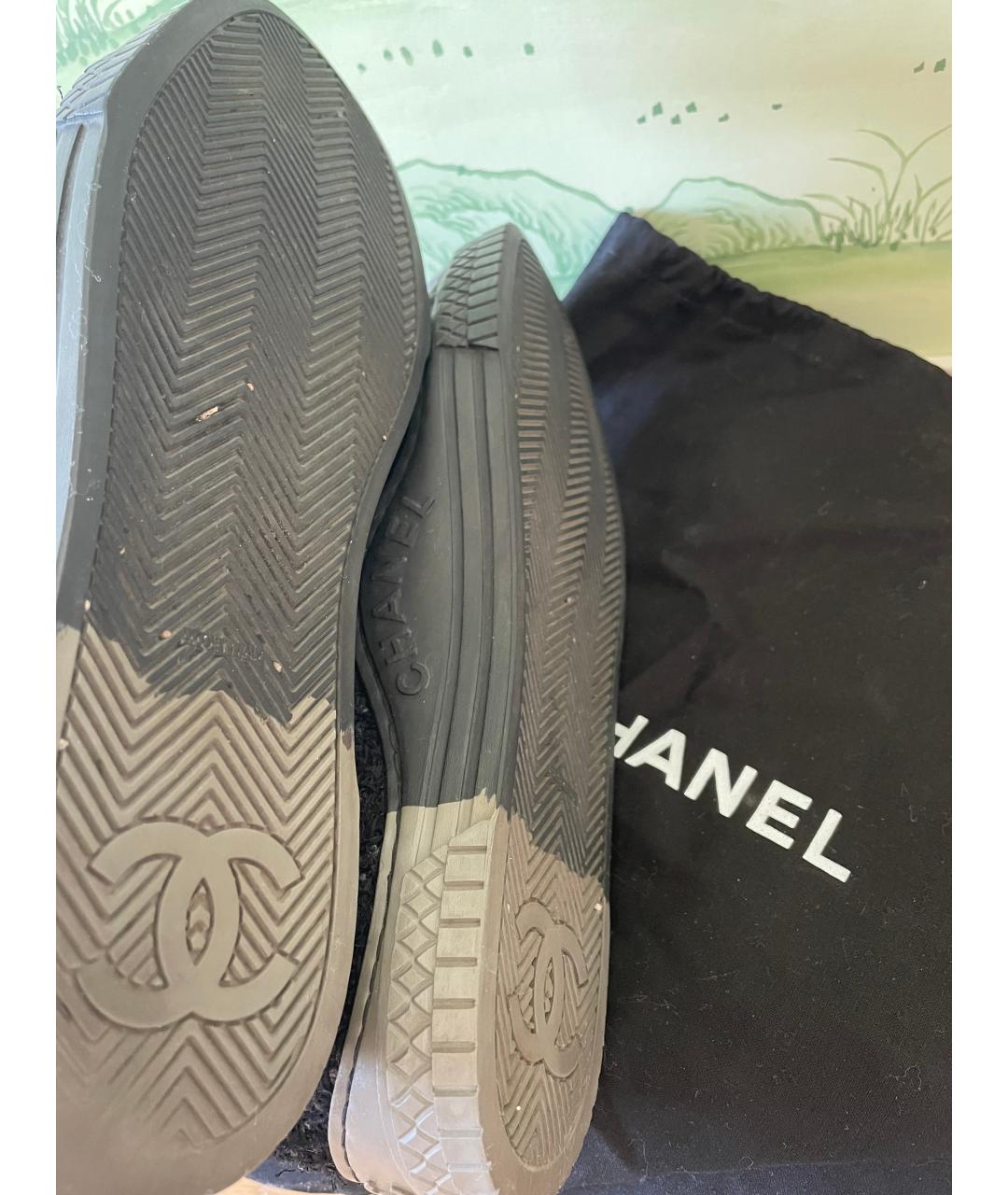 CHANEL Серые текстильные кеды, фото 5