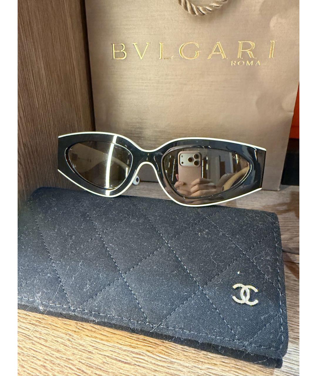 CHANEL Черные пластиковые солнцезащитные очки, фото 4