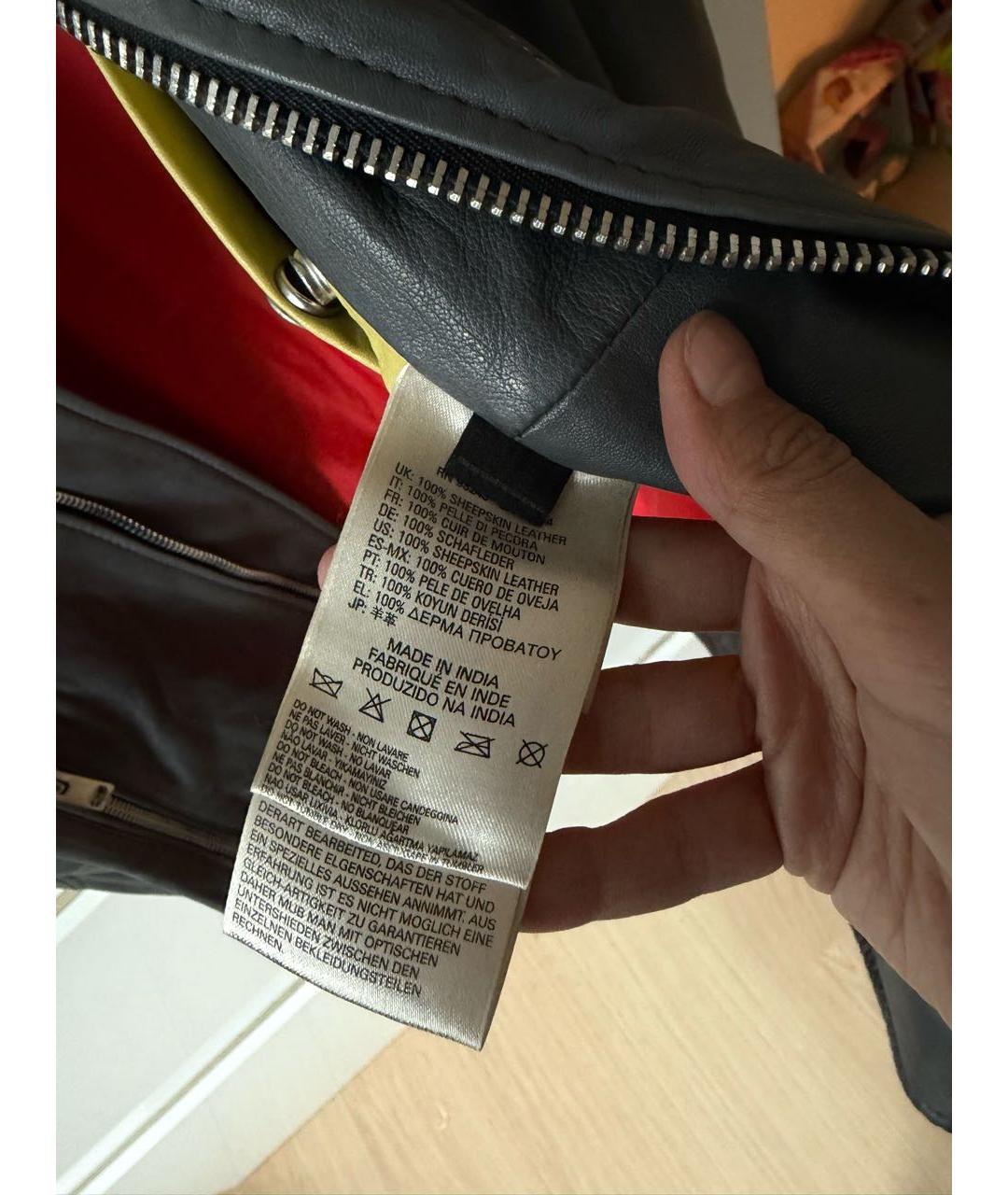 DIESEL Серая кожаная куртка, фото 7