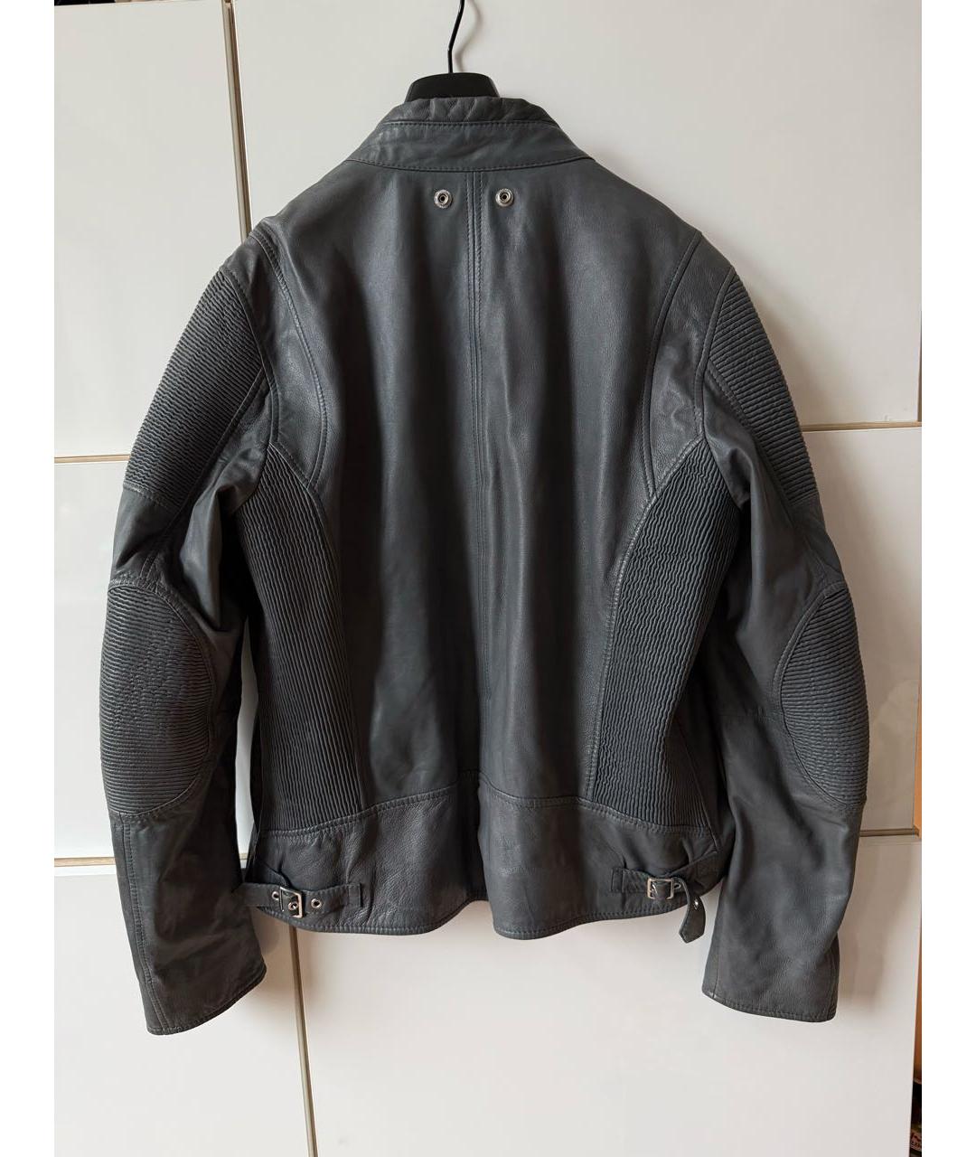 DIESEL Серая кожаная куртка, фото 2