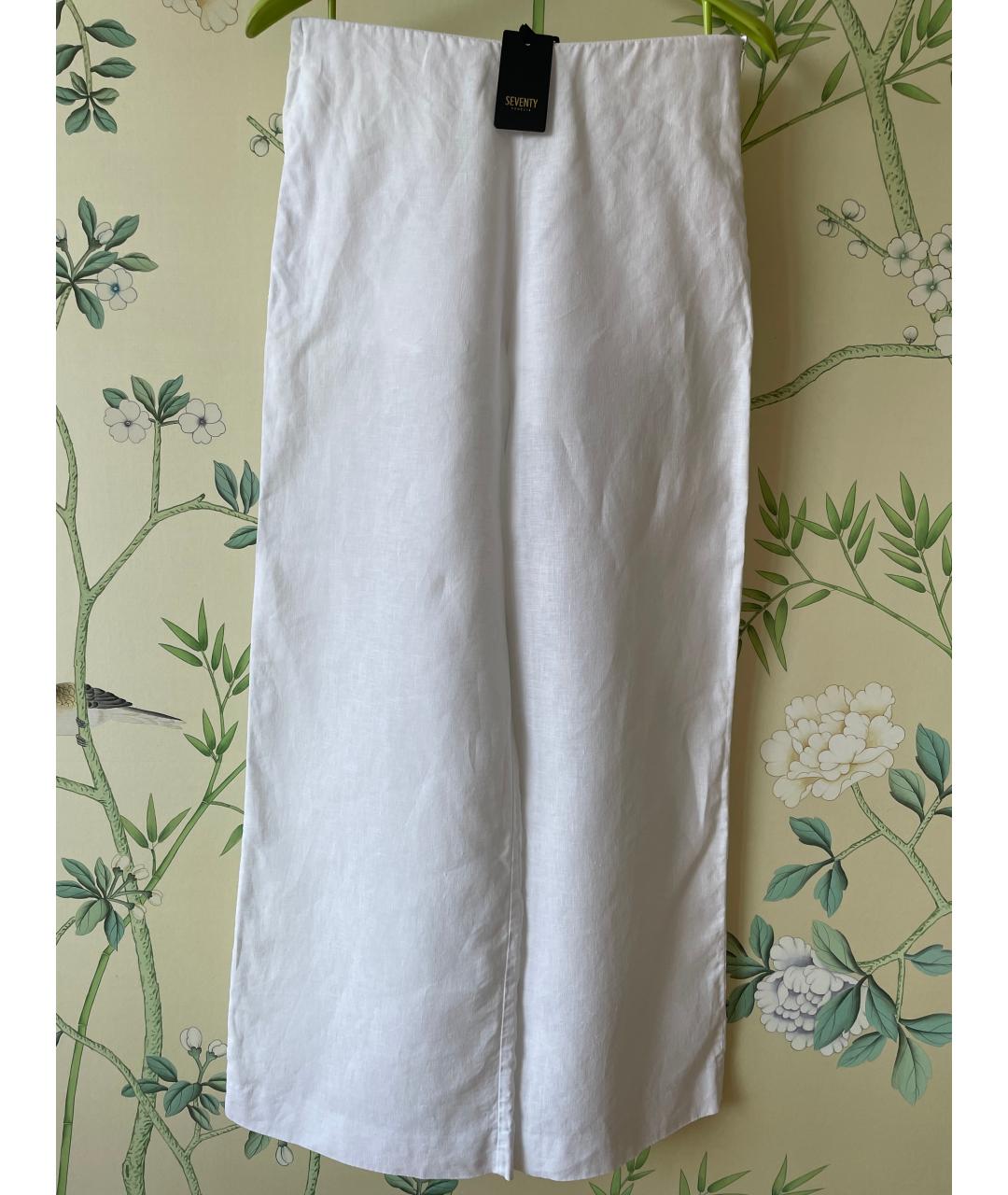 SEVENTY Белые льняные брюки широкие, фото 9