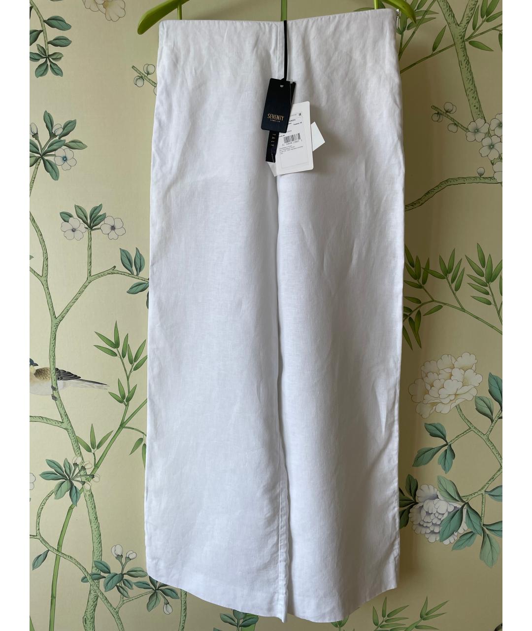 SEVENTY Белые льняные брюки широкие, фото 6