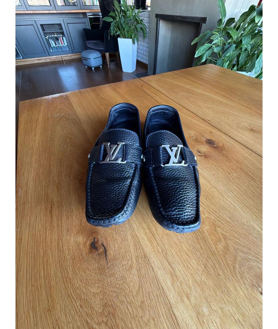 LOUIS VUITTON Черные кожаные мокасины, фото 2