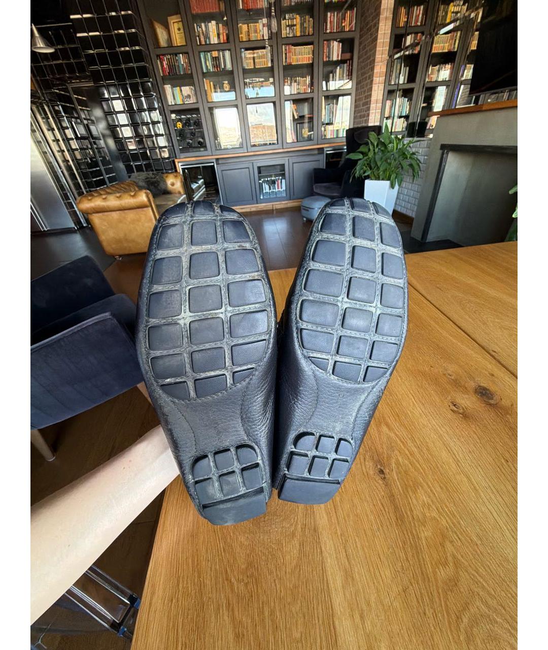 LOUIS VUITTON Черные кожаные мокасины, фото 5