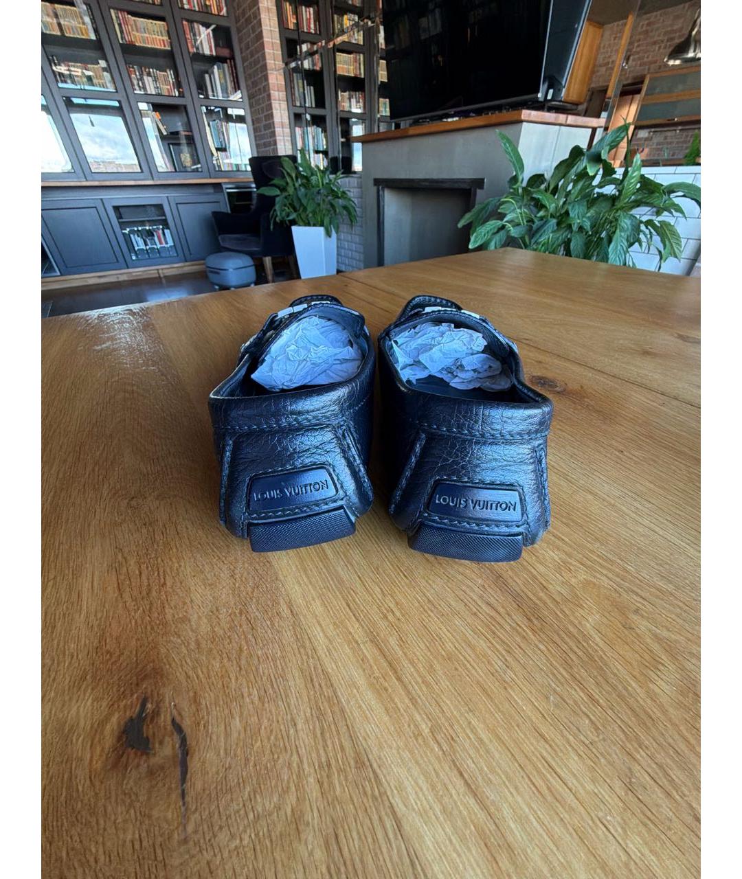 LOUIS VUITTON Черные кожаные мокасины, фото 4