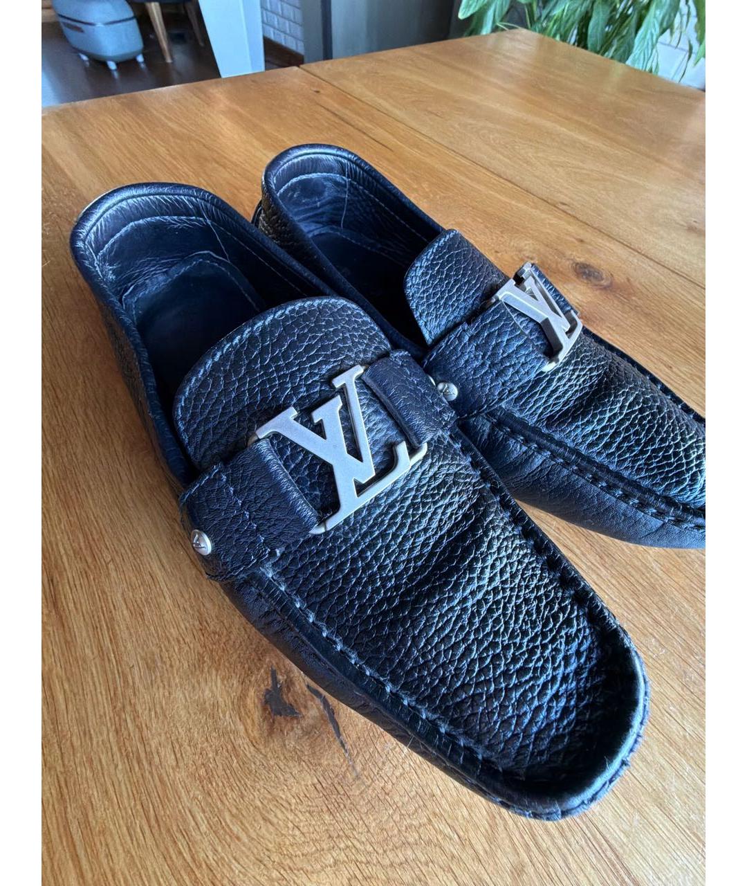 LOUIS VUITTON Черные кожаные мокасины, фото 6