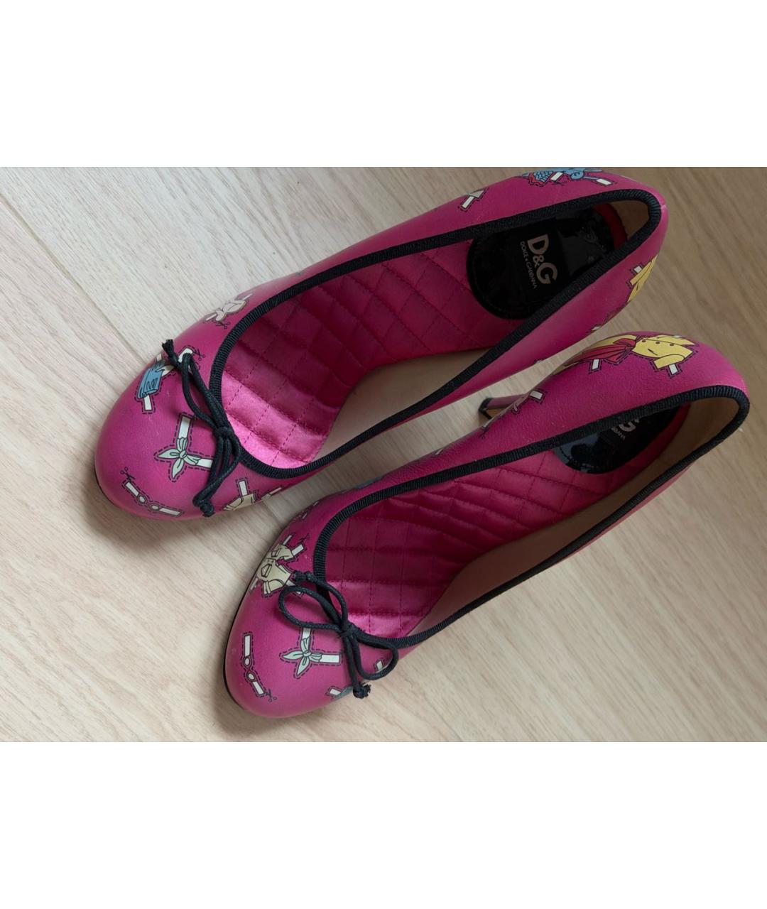 DOLCE&GABBANA Фуксия кожаные туфли, фото 2