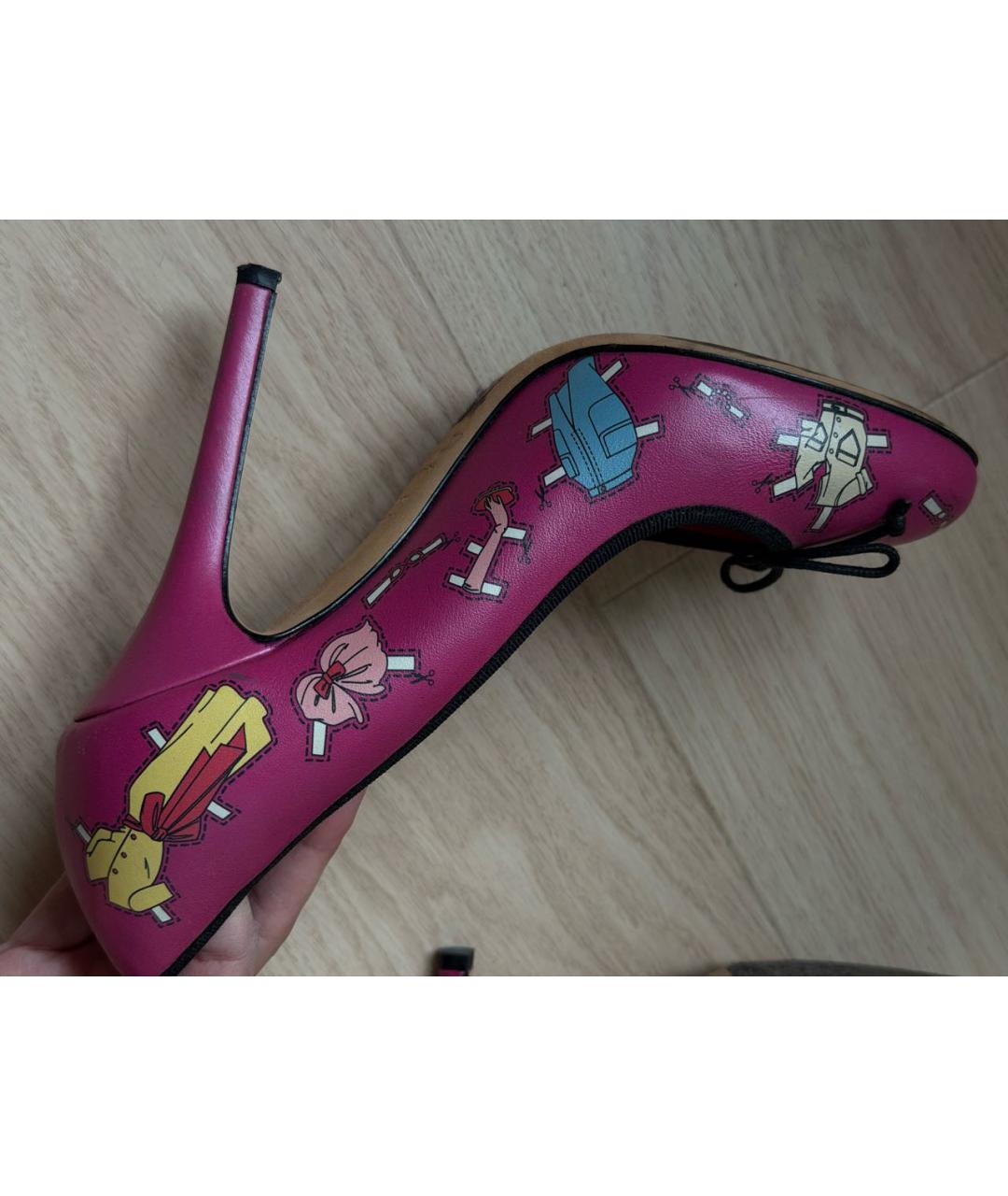 DOLCE&GABBANA Фуксия кожаные туфли, фото 5