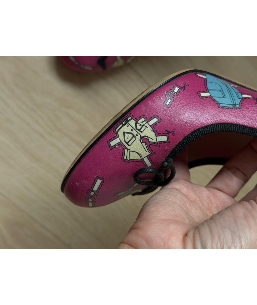 DOLCE&GABBANA Фуксия кожаные туфли, фото 6